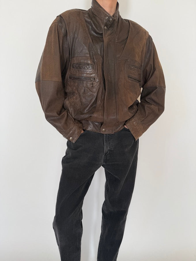 Leather jacket, vintage leather jacket, svc, shopvintagecollection
