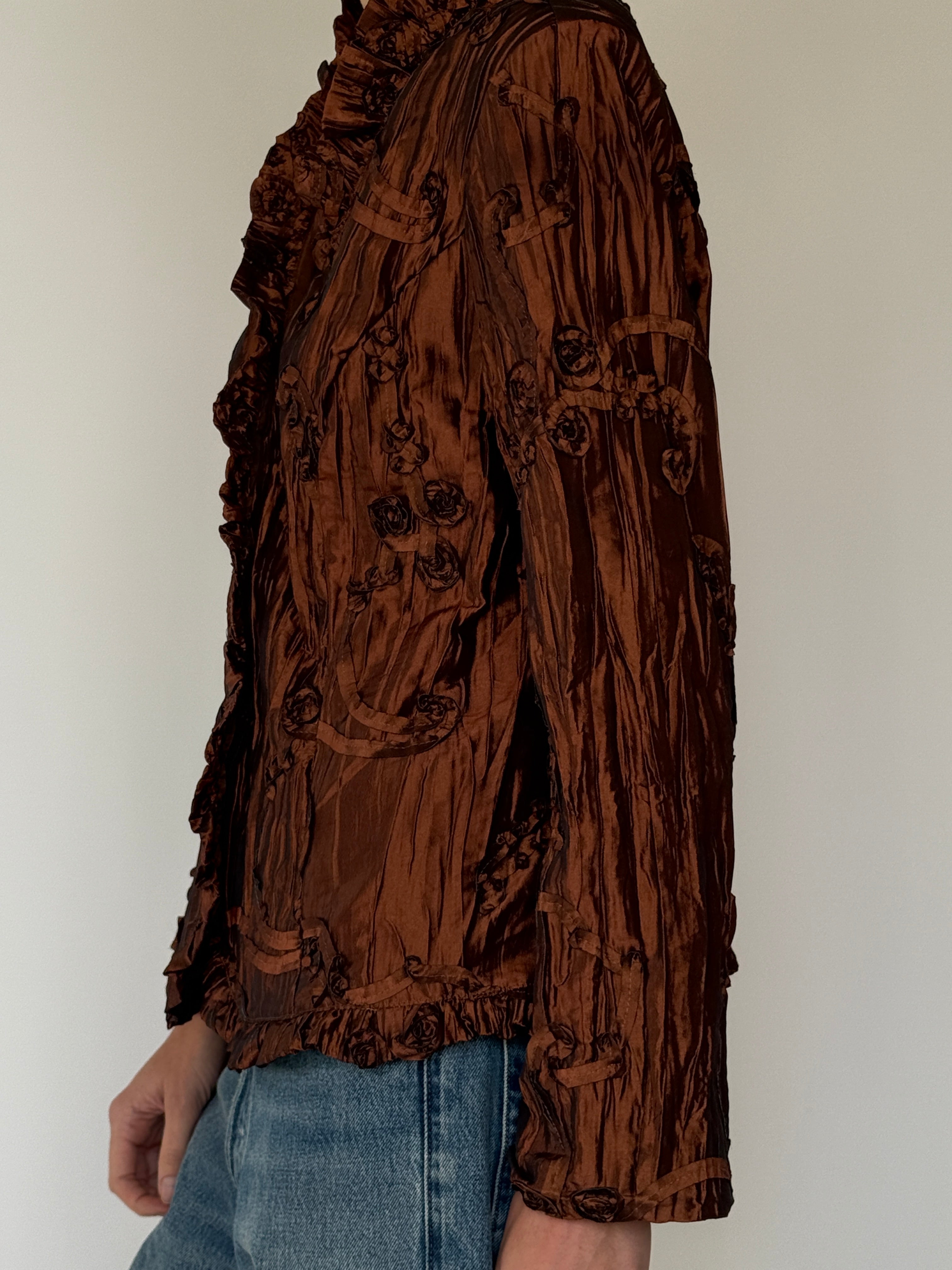 Vintage Textured Ruffle Jacket 7022