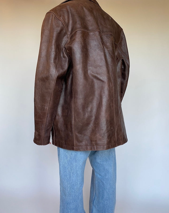 VINTAGE BROWN LEATHER JACKET 3072
