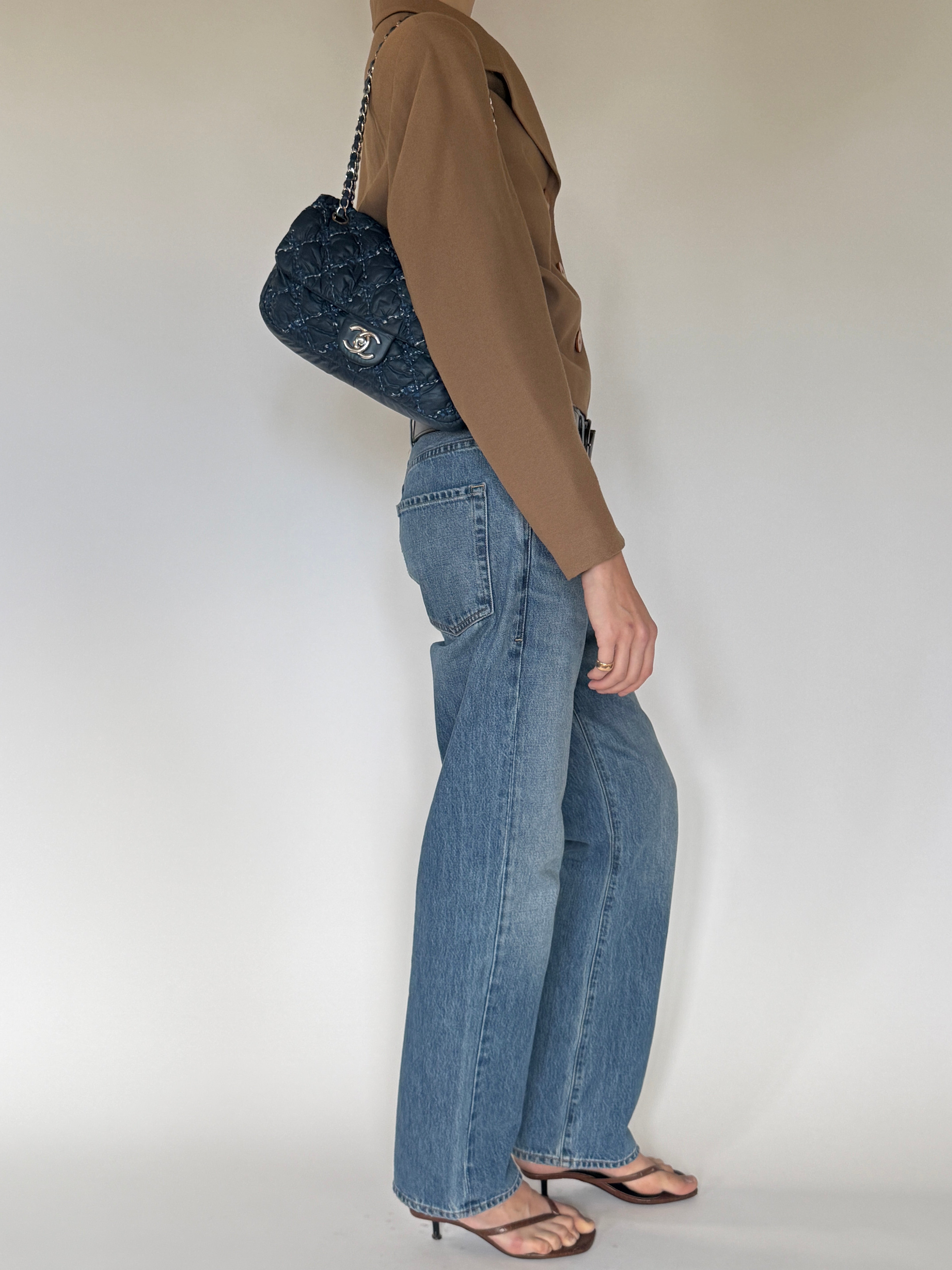 Vintage brown cropped blazer side angle