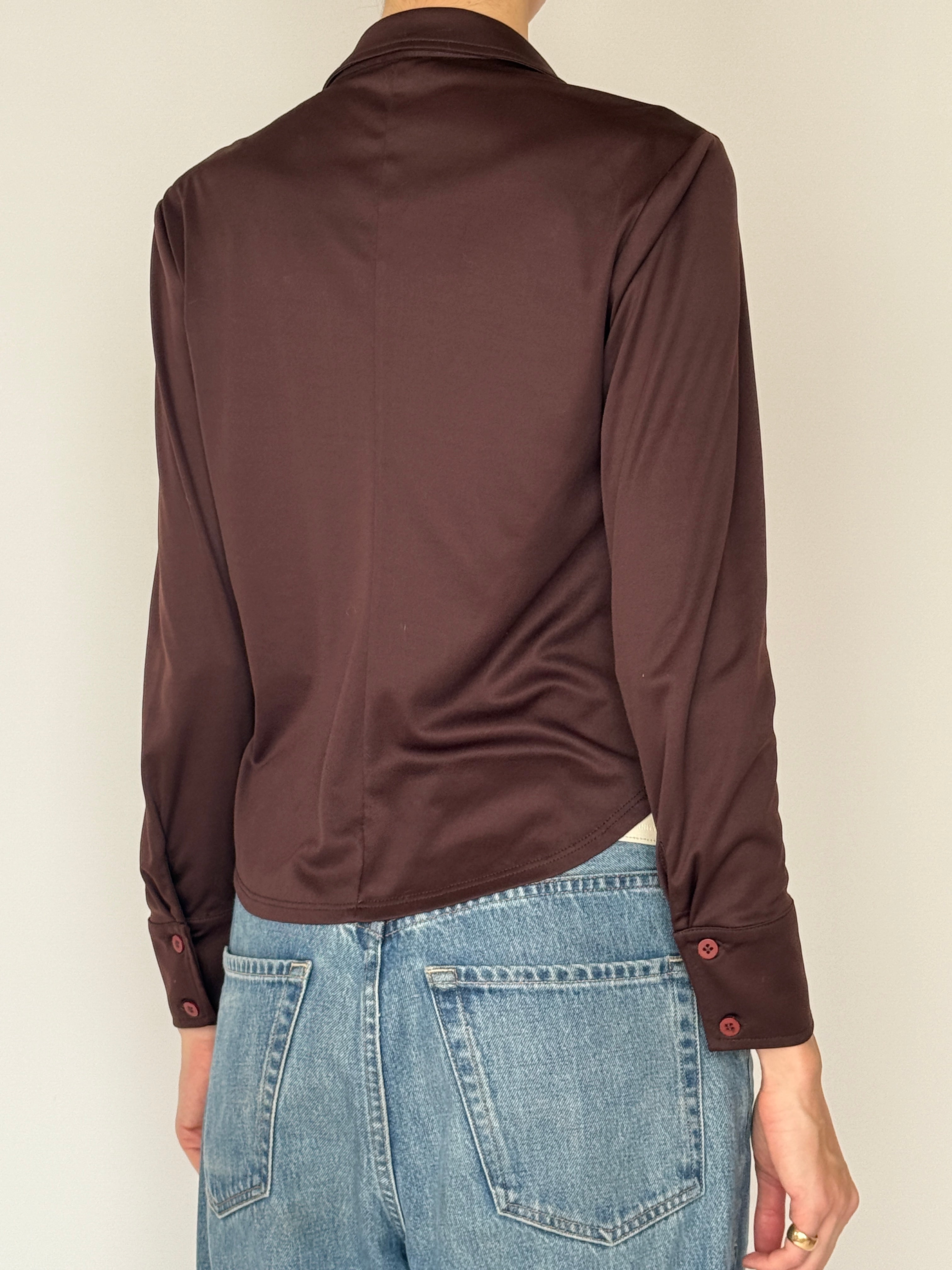 Vintage brown blouse back view