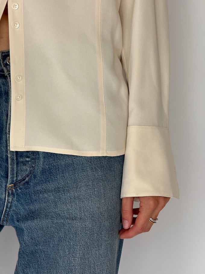 Vintage Silk Blouse in Cream 6511