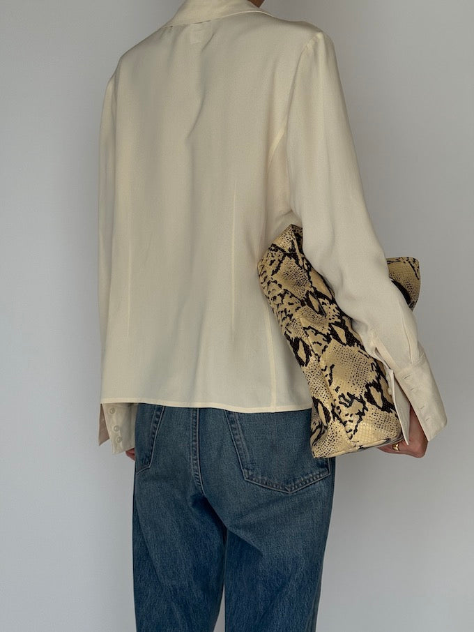 Vintage Silk Blouse in Cream 6511