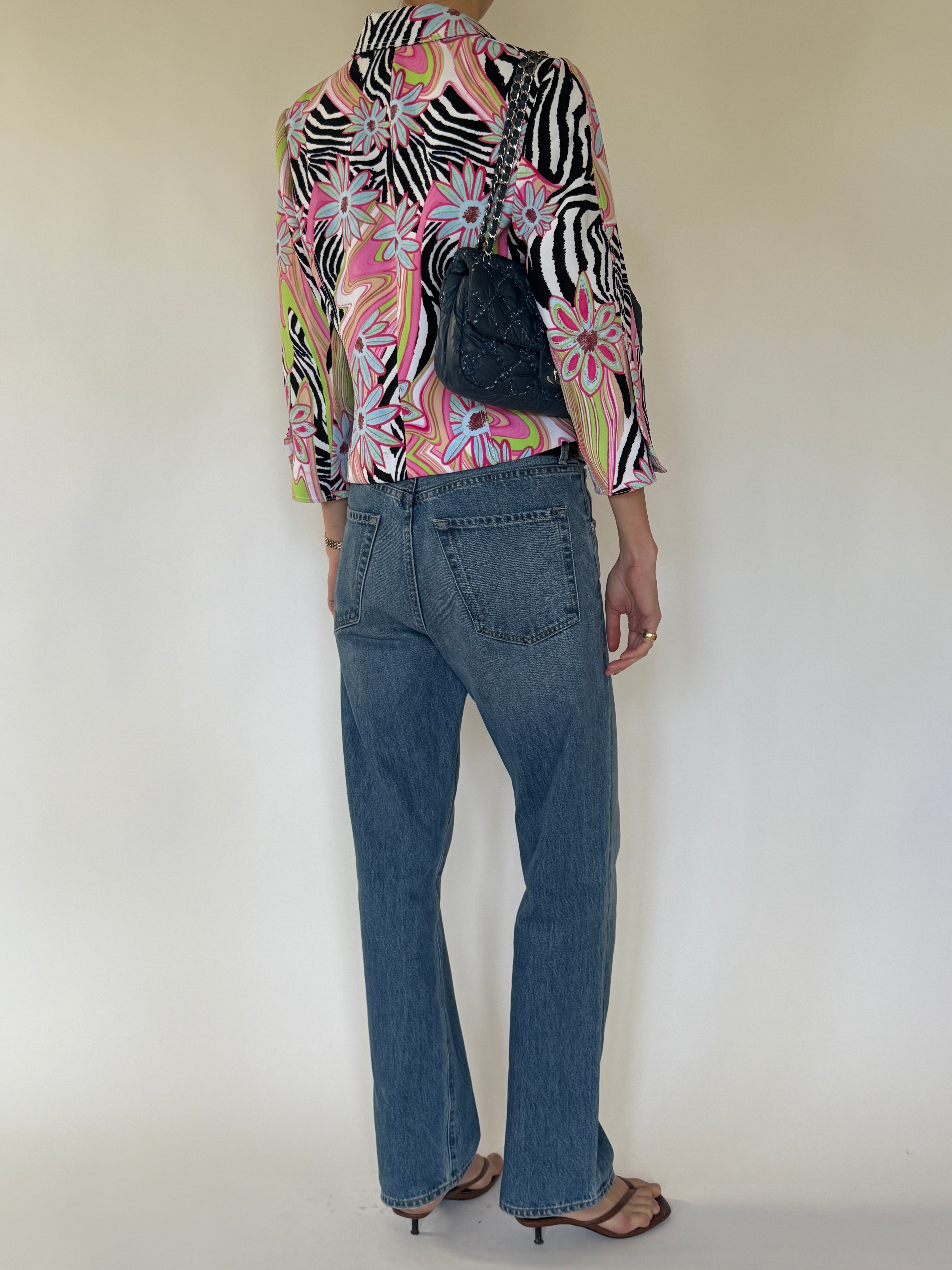 Vintage statement print jacket back view