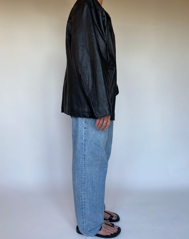 VINTAGE BLACK LEATHER JACKET 3070