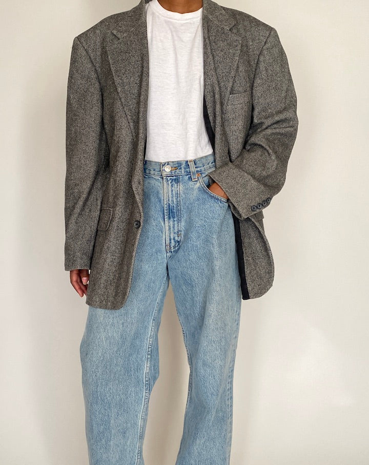 VINTAGE OVERSIZED GREY BLAZER 4070