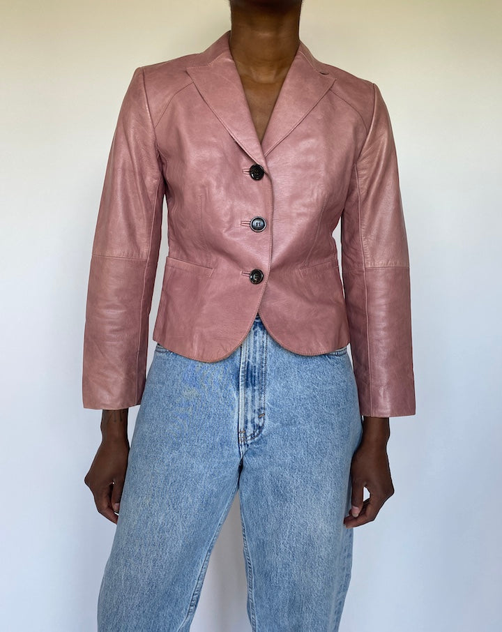 VINTAGE PINK LEATHER JACKET 3549