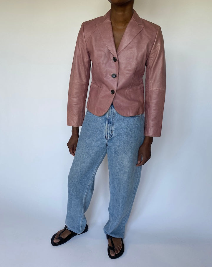 VINTAGE PINK LEATHER JACKET 3549