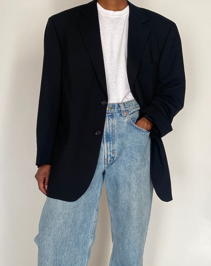 VINTAGE BLACK WOOL BLAZER 4072