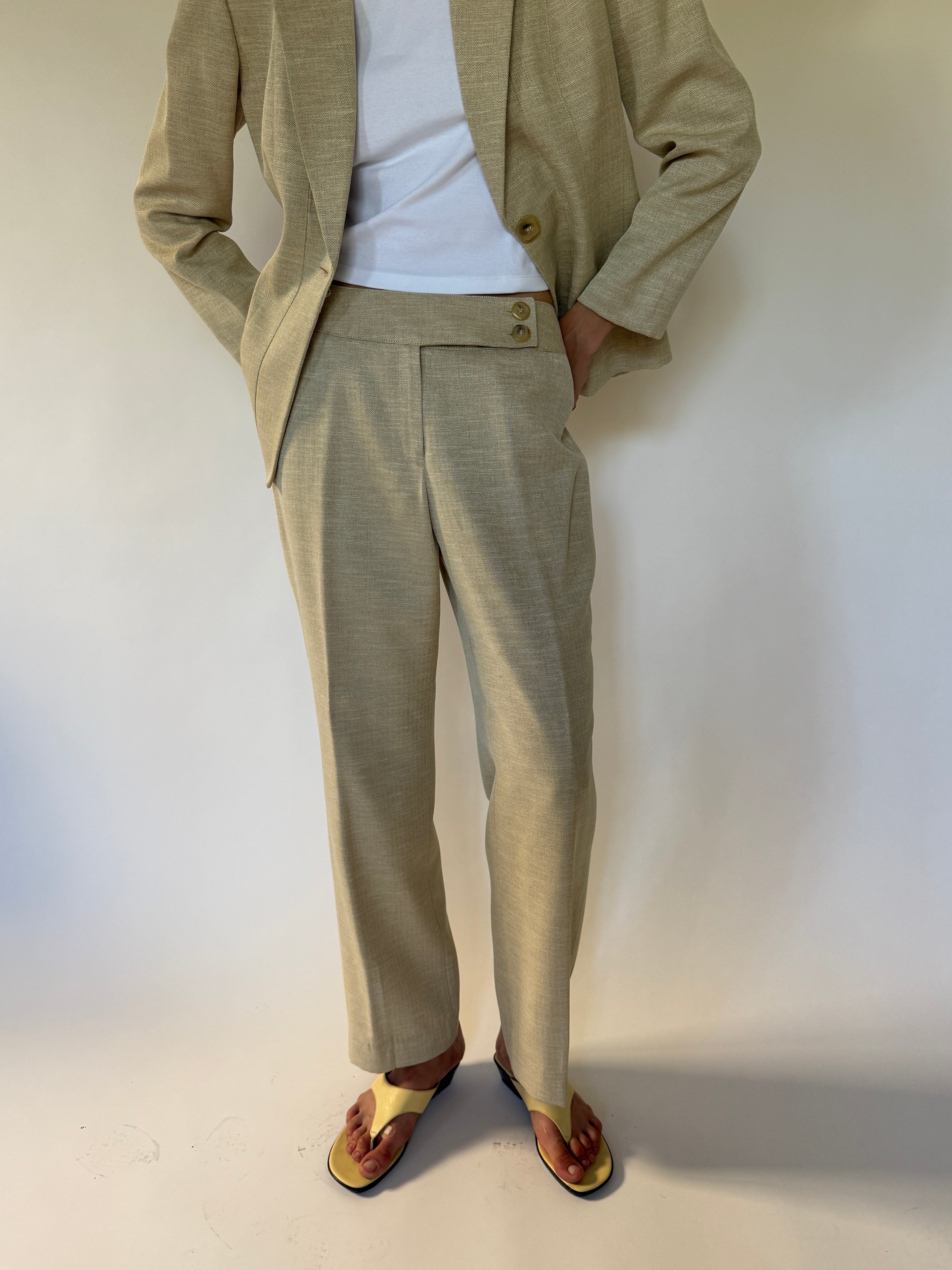 Vintage matching blazer and trousers full outfit view