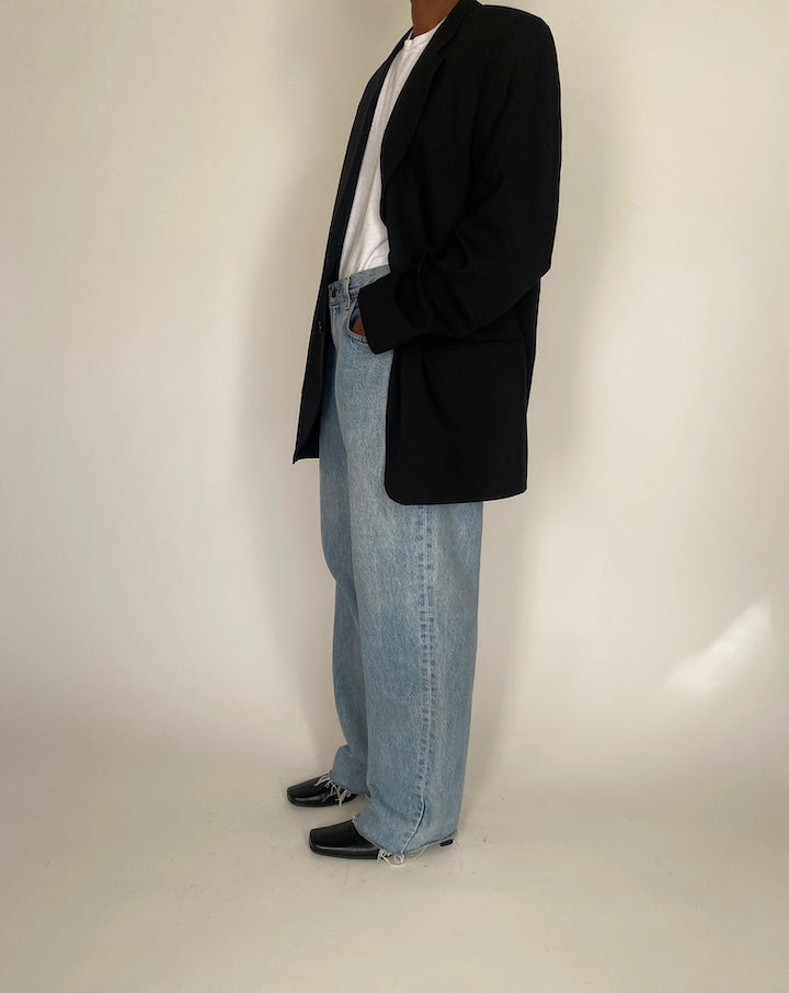 VINTAGE BLACK WOOL BLAZER 4072