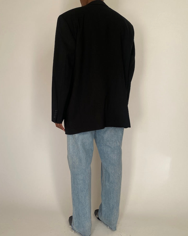 VINTAGE BLACK WOOL BLAZER 4072