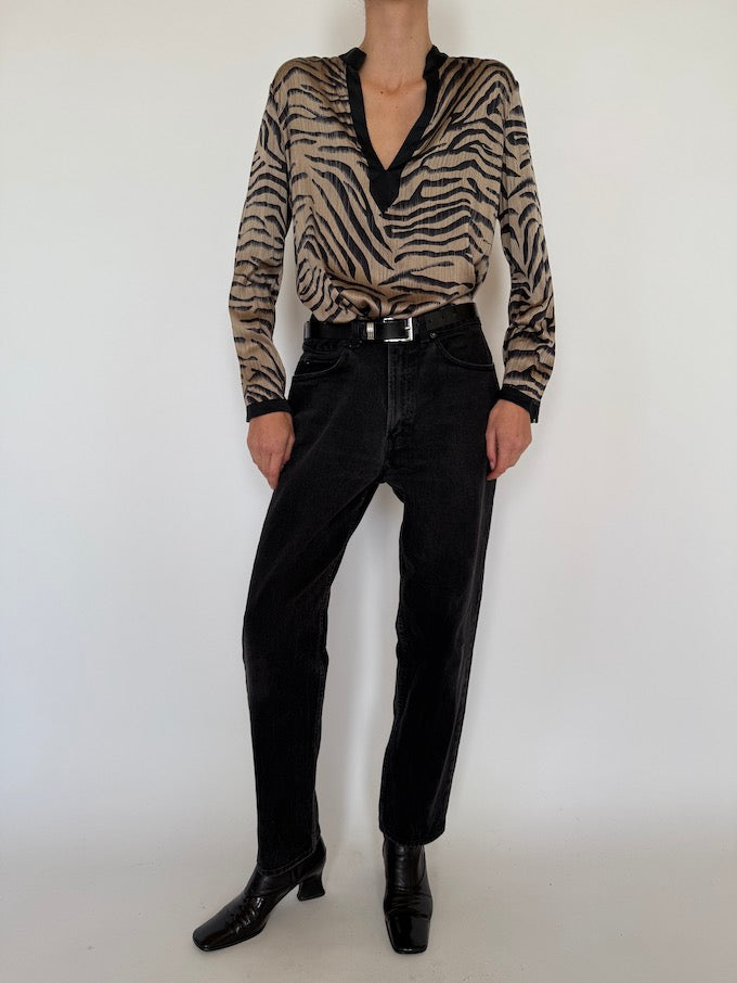 Animal printed blouse, vintage blouse, svc, shopvintagecollection