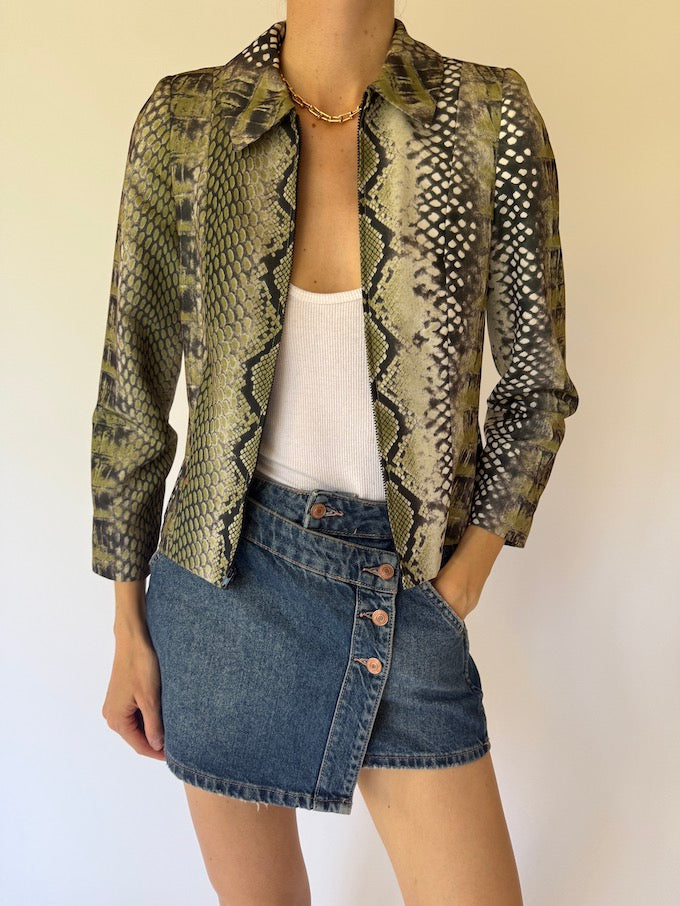 Vintage snakeskin-print jacket 6141