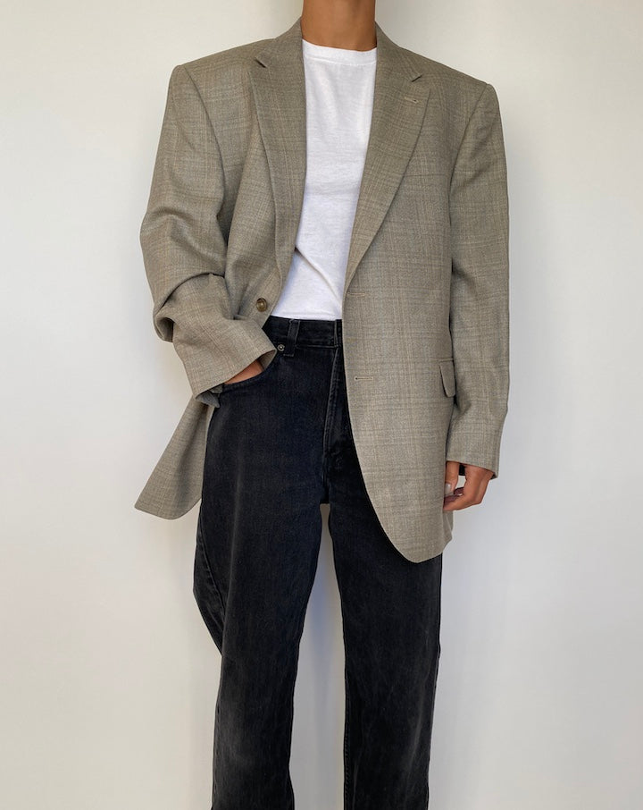 VINTAGE GREY SILK AND WOOL BLAZER 1831