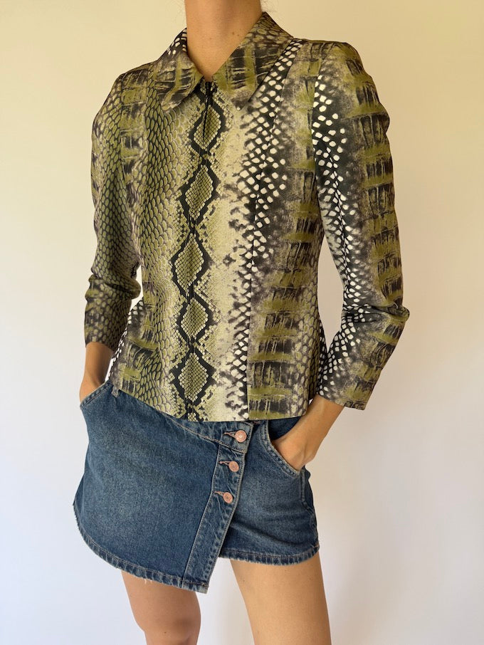 Vintage snakeskin-print jacket 6141