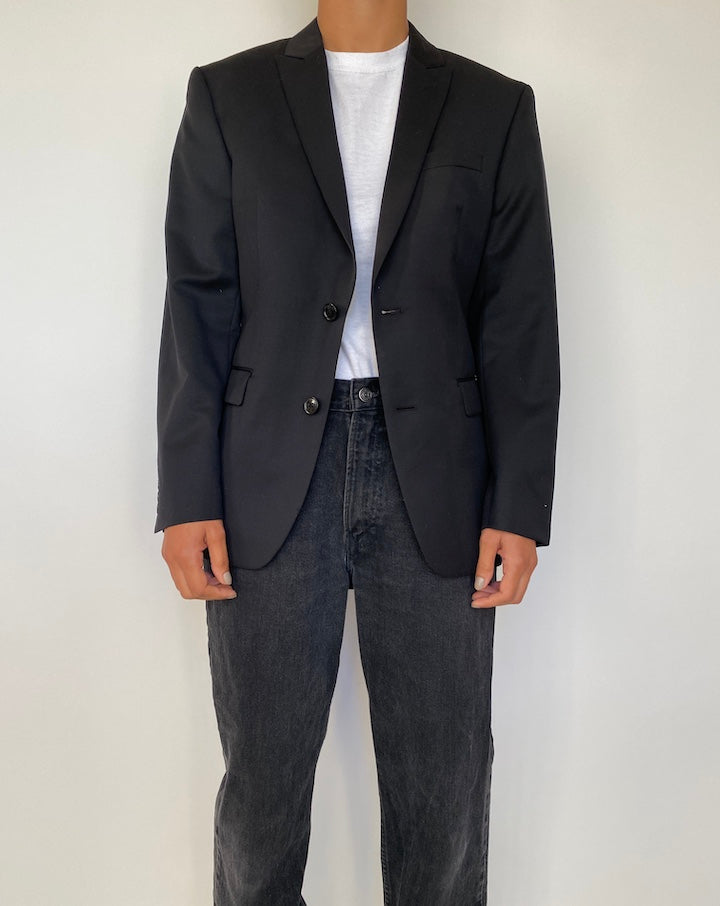 VINTAGE BLACK WOOL BLAZER 1833