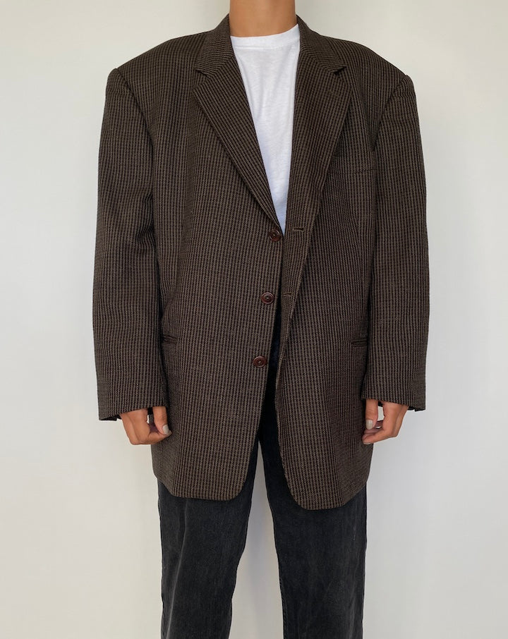VINTAGE BROWN SINGLE BREASTED BLAZER 1836