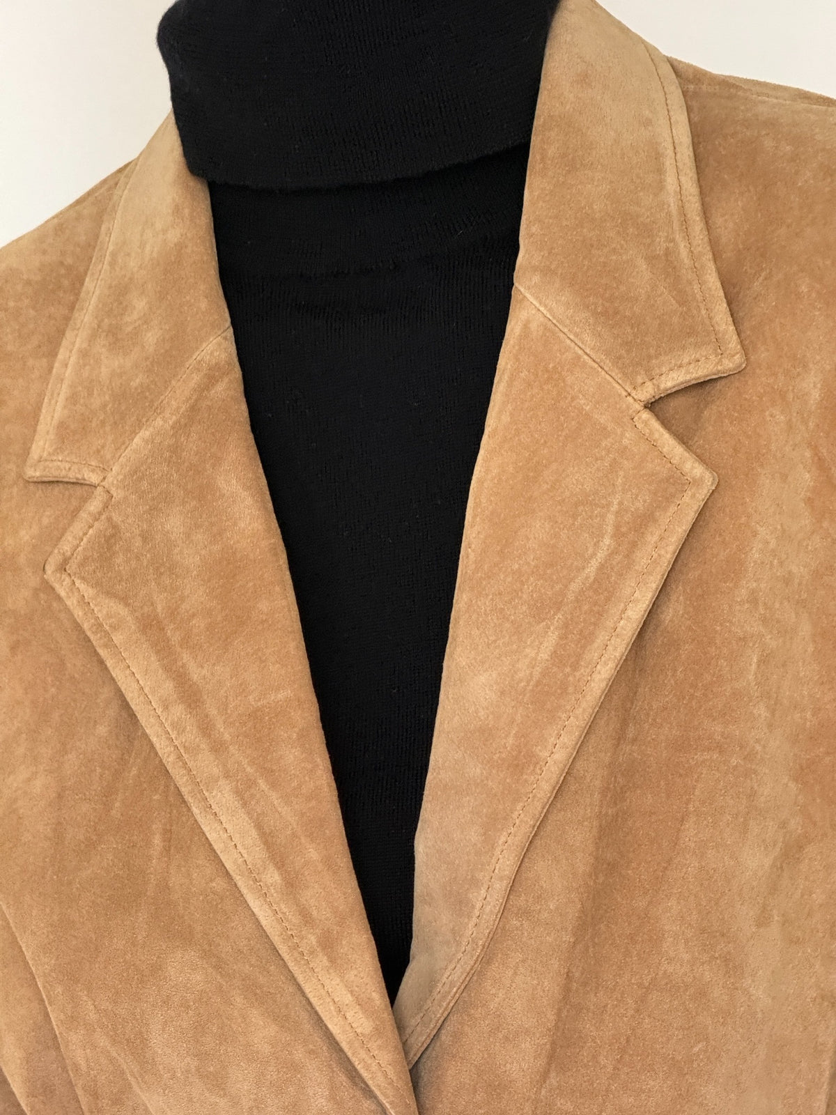 Vintage tan suede leather blazer photo 2