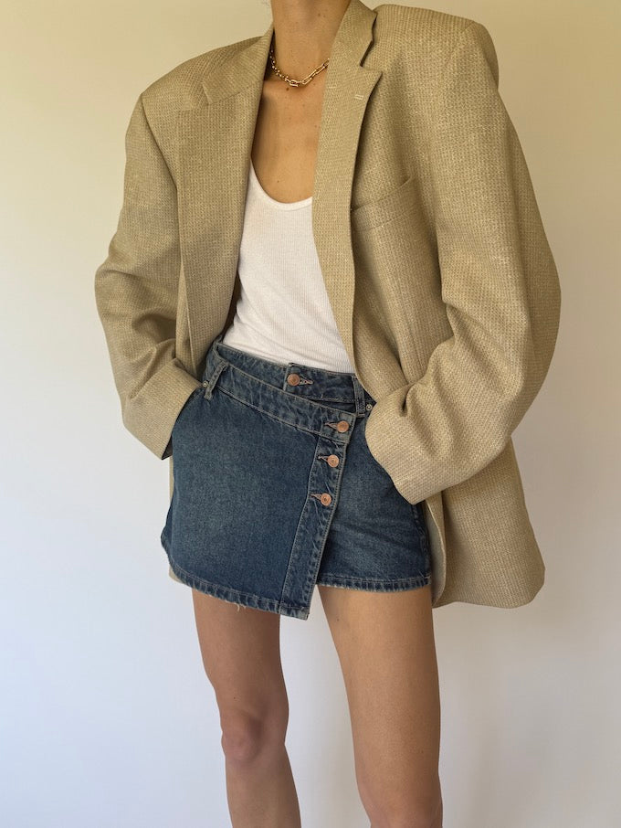 Vintage single-breasted Ralph Lauren blazer beige 6148