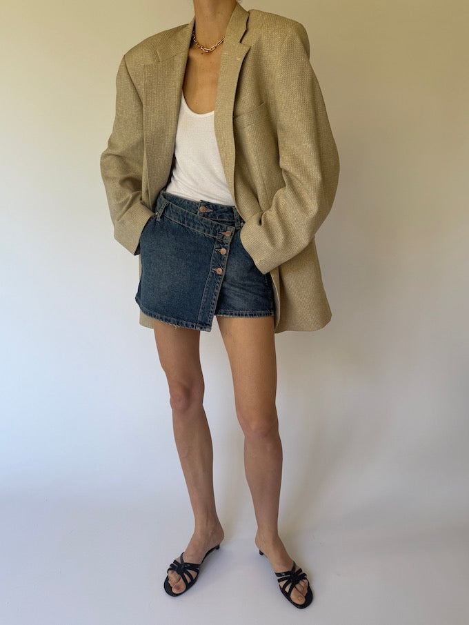 Vintage single-breasted Ralph Lauren blazer beige 6148