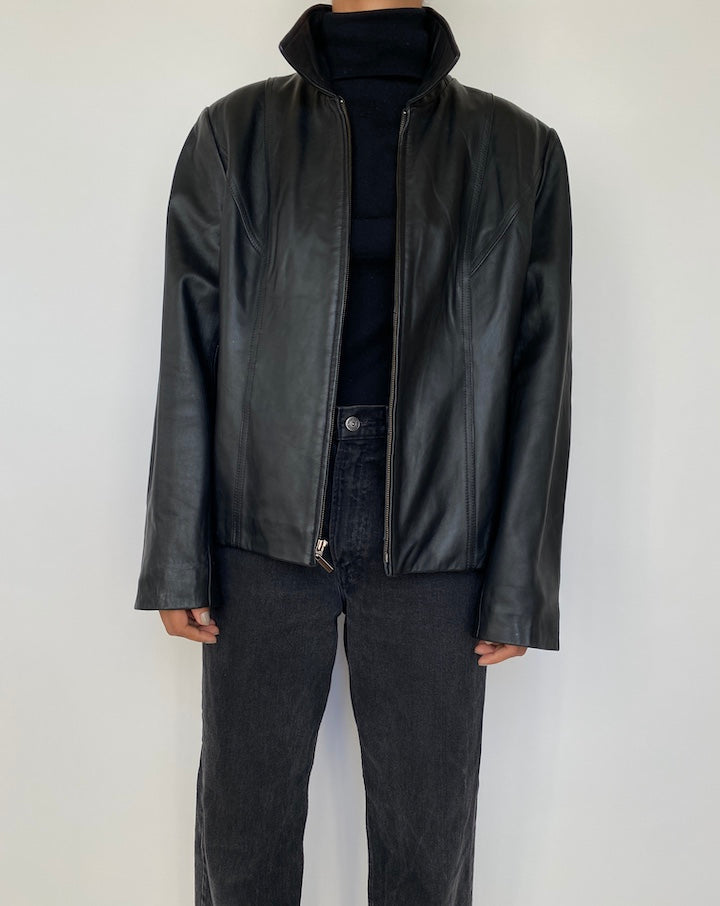 VINTAGE BLACK LEATHER JACKET 1841
