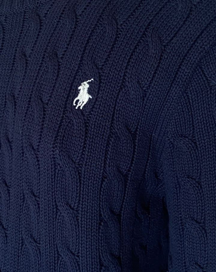 VINTAGE BRAIDED NAVY RALPH LAUREN SWEATER 4079