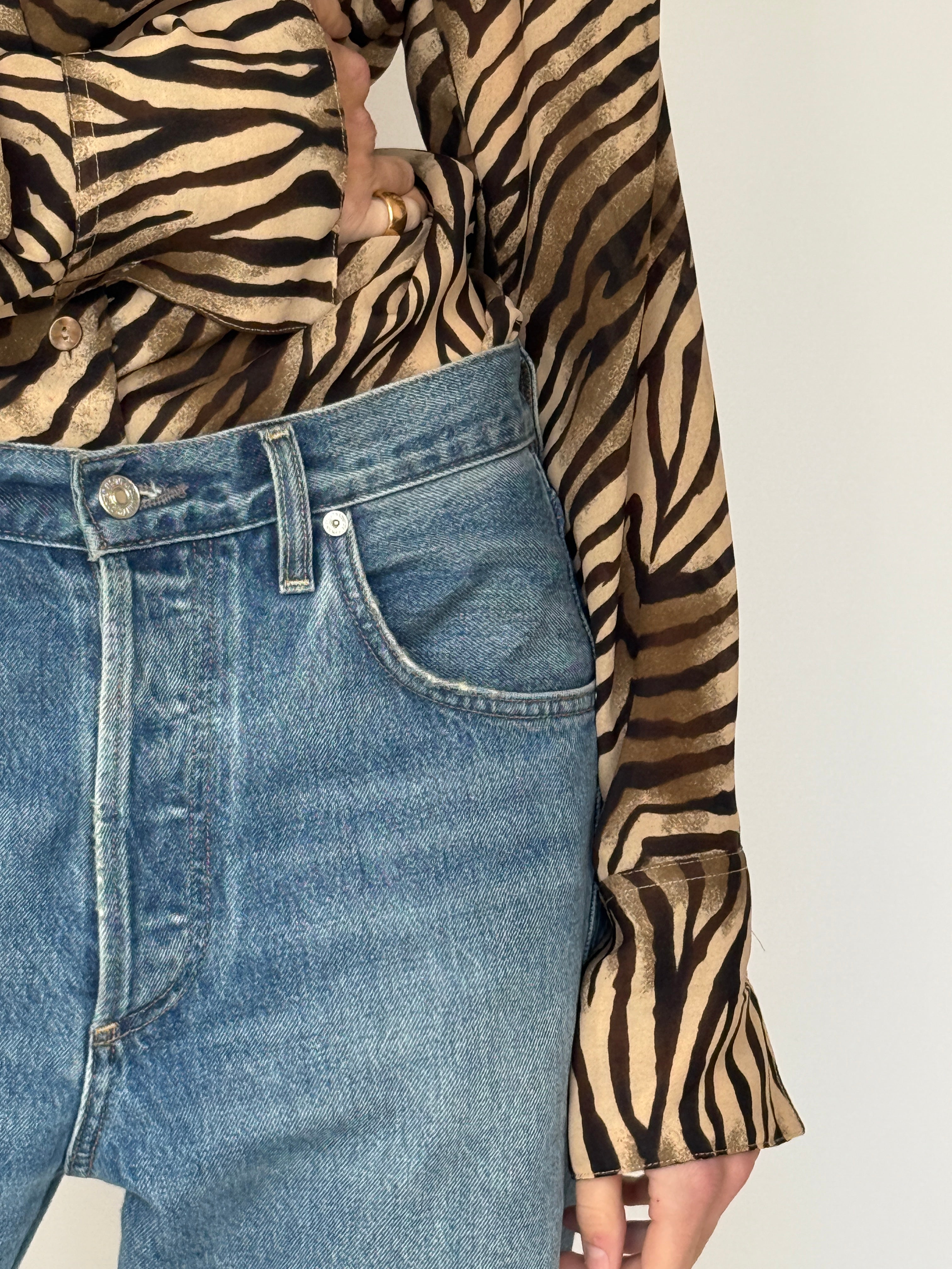 Vintage Zebra Print Blouse 7030