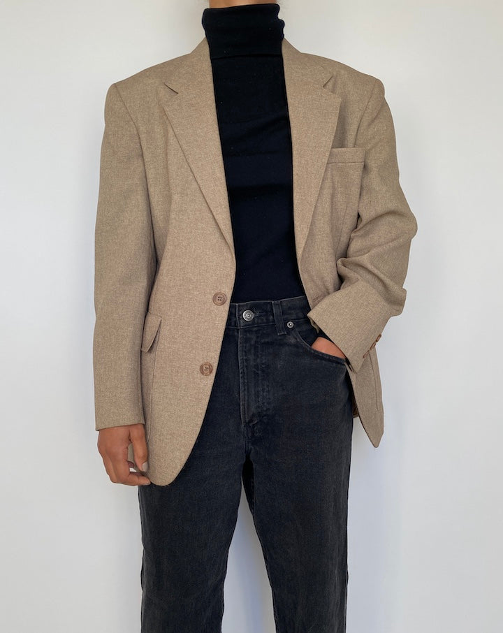 VINTAGE BEIGE SINGLE BREASTED LEVIS BLAZER 1842