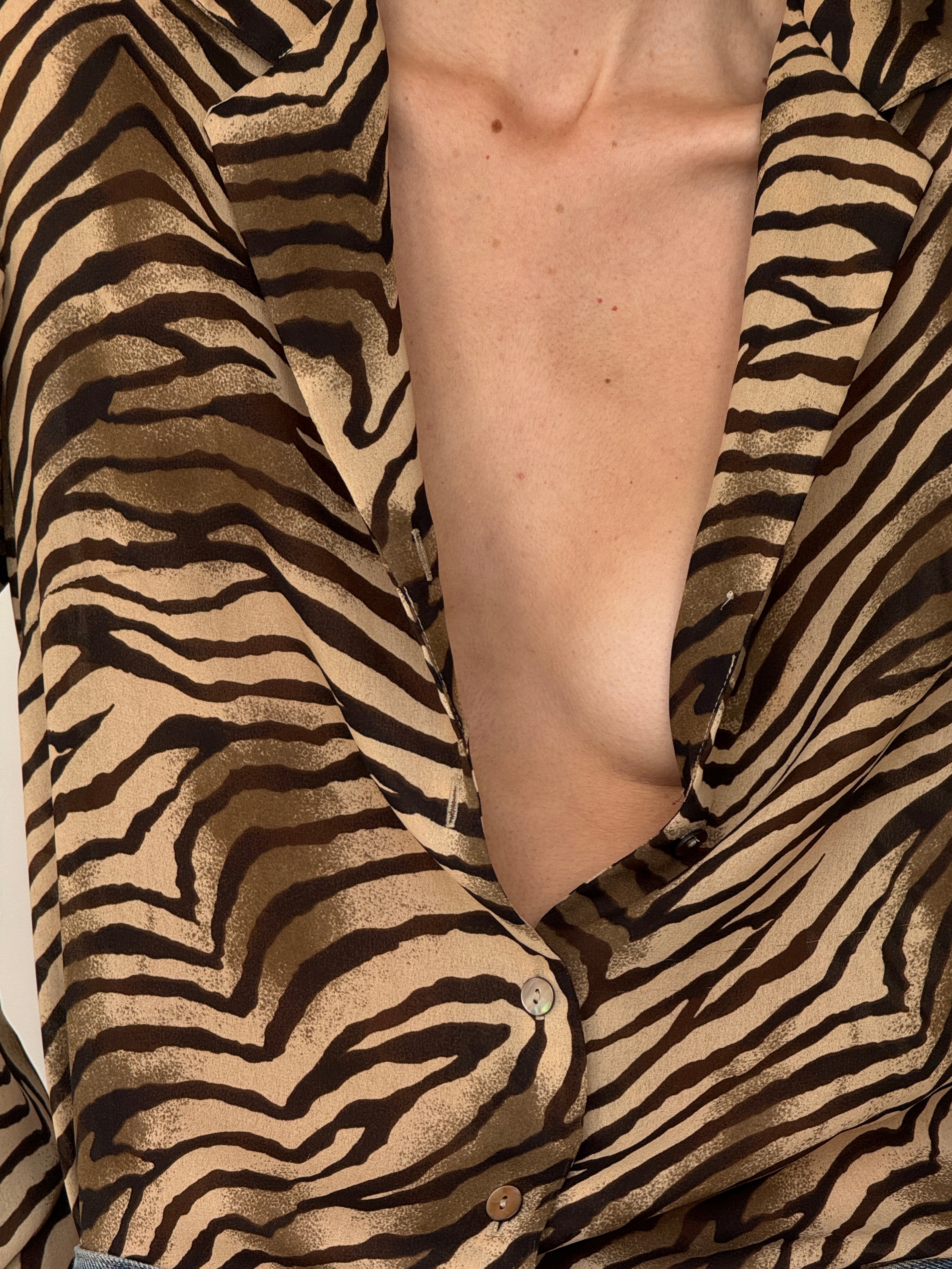 Vintage Zebra Print Blouse 7030