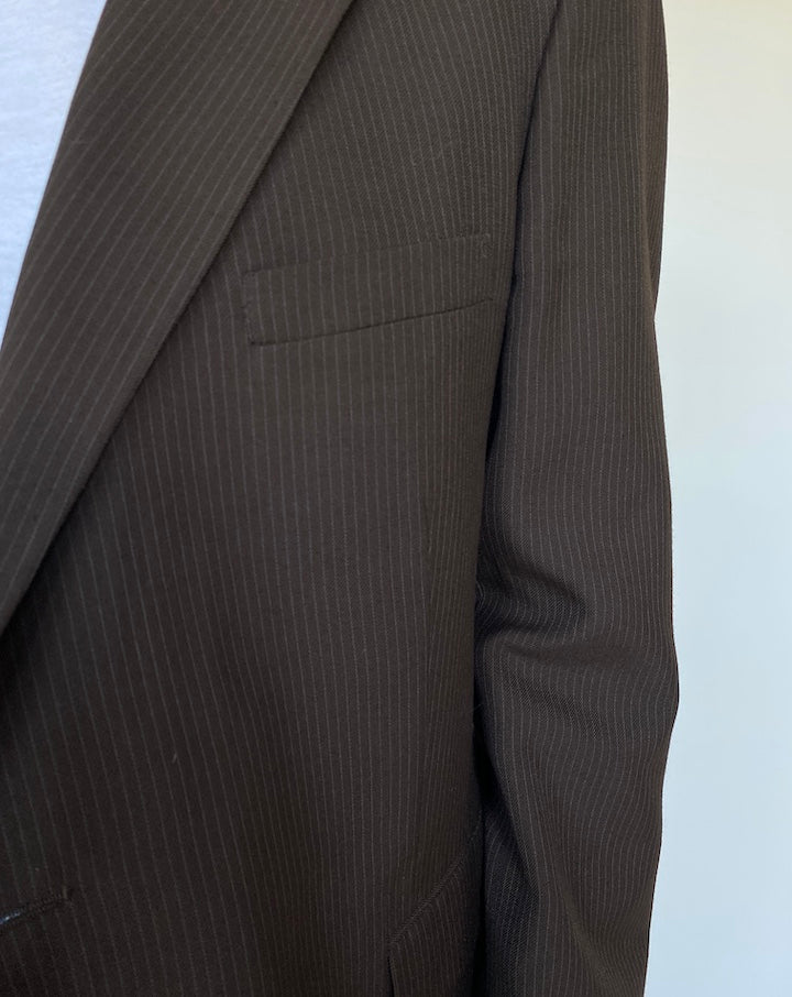 VINTAGE BROWN PINSTRIPED BLAZER 3086