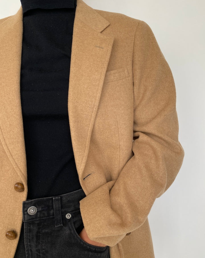 VINTAGE SINGLE BREASTED CAMEL HAIR BLAZER 1844