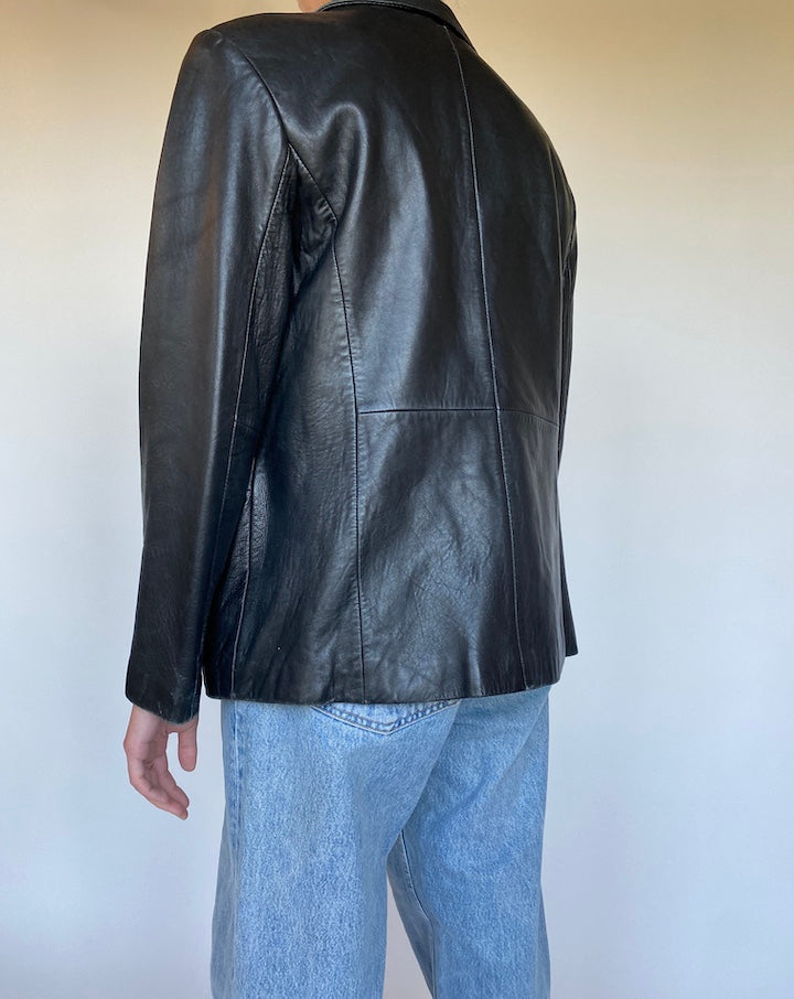 VINTAGE BLACK LEATHER JACKET 3088