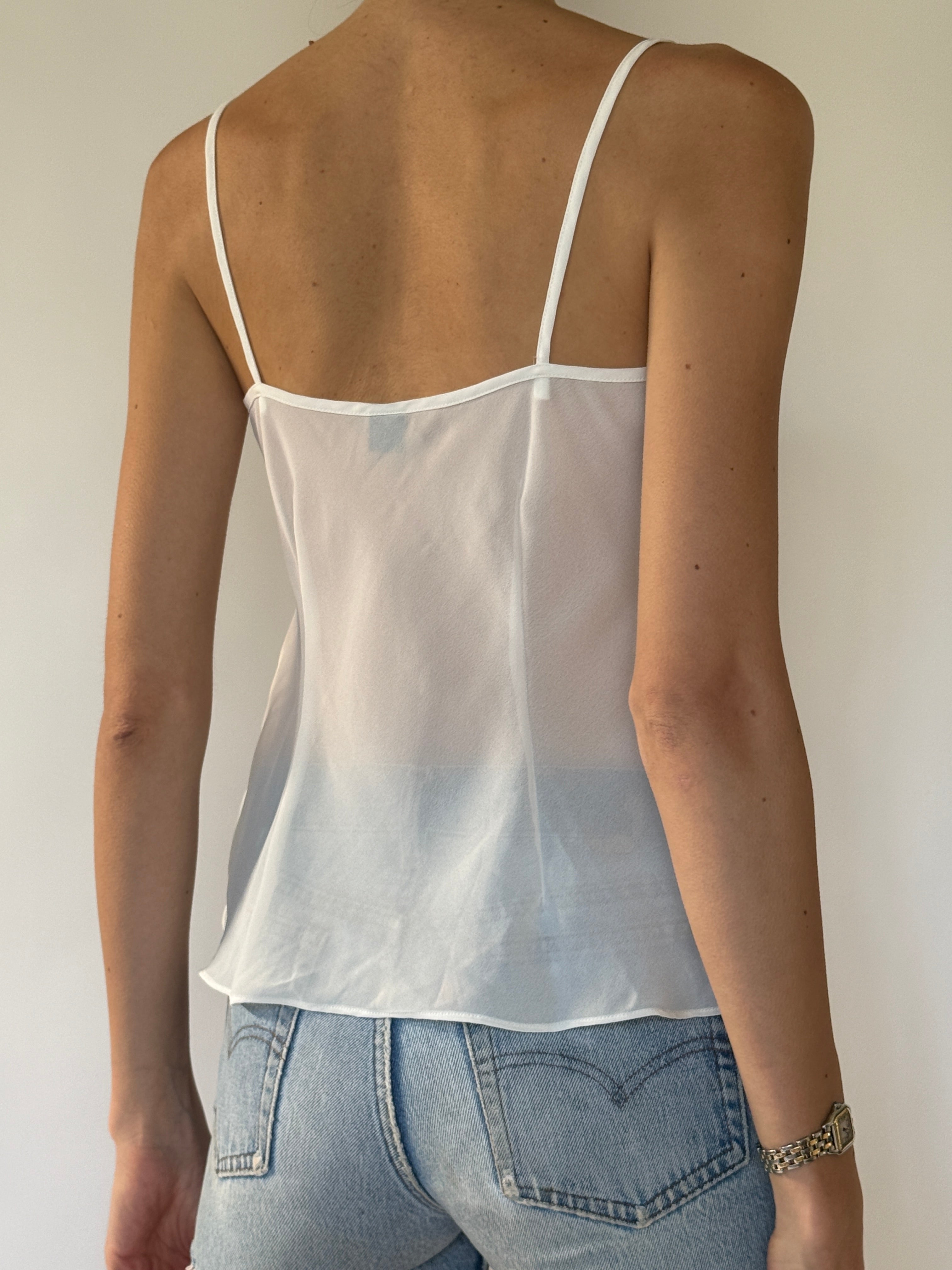 Vintage white sheer camisole back view