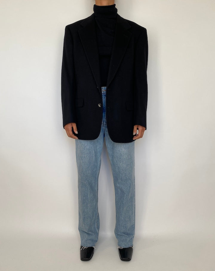 VINTAGE BLACK SINGLE BREASTED BLAZER 1852