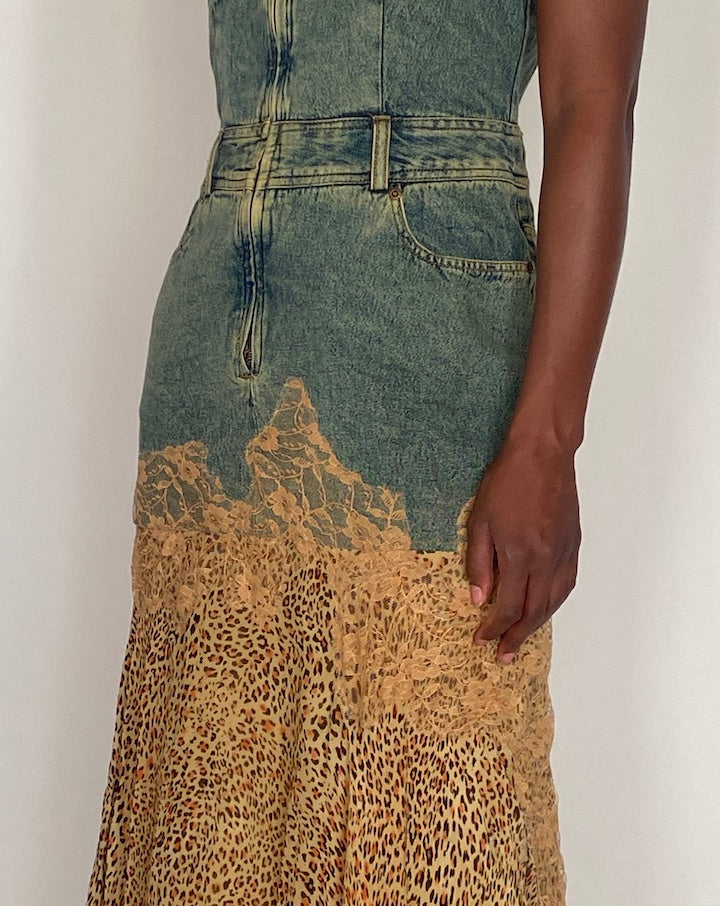 VINTAGE LONG DENIM DRESS 4086