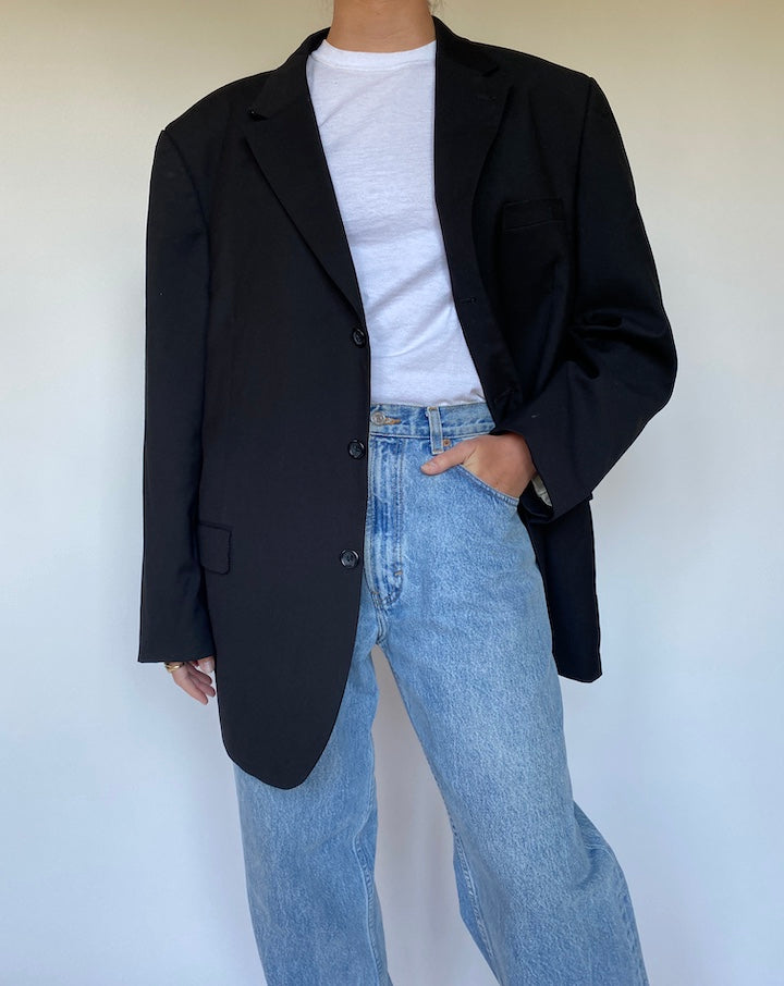 VINTAGE BLACK OVERSIZED BLAZER 3093