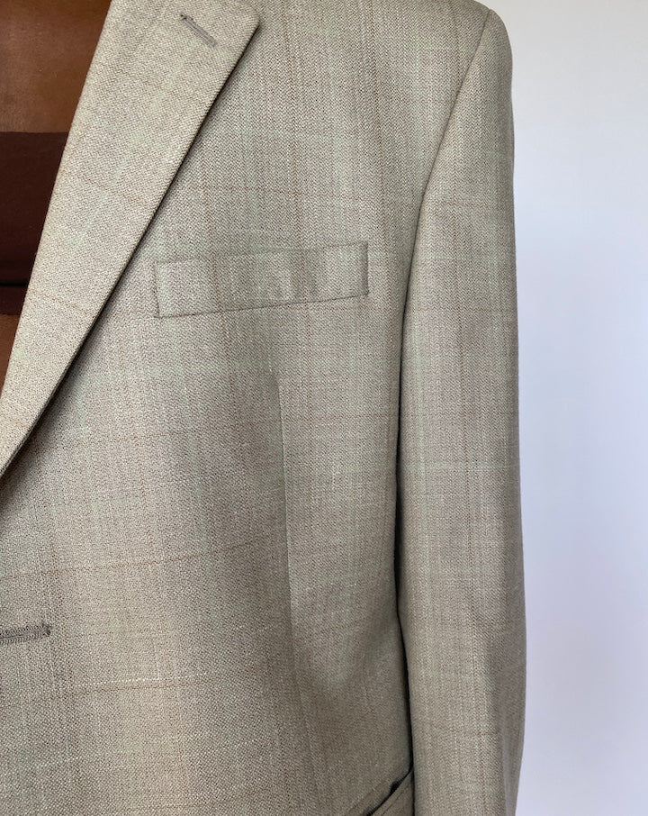 VINTAGE OVERSIZED BEIGE CALVIN KLEIN BLAZER 3564