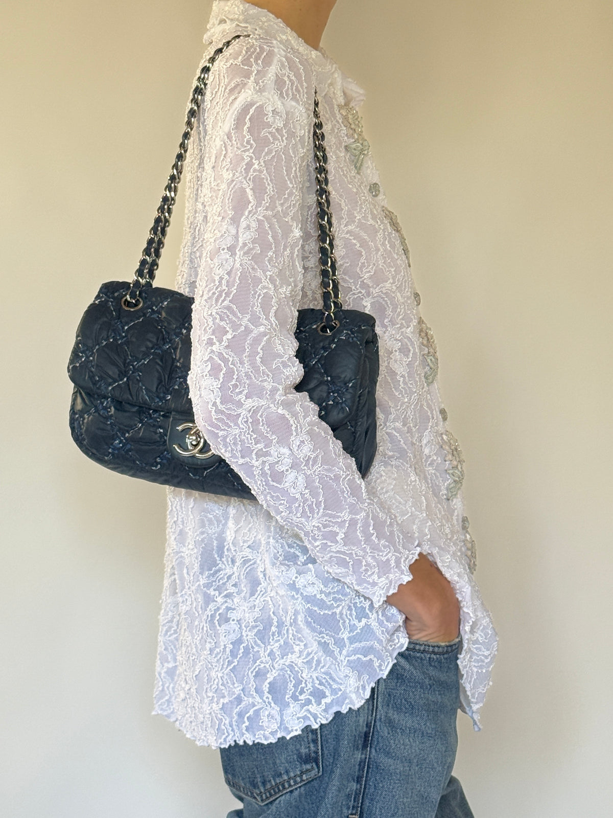 Vintage lace blouse side view