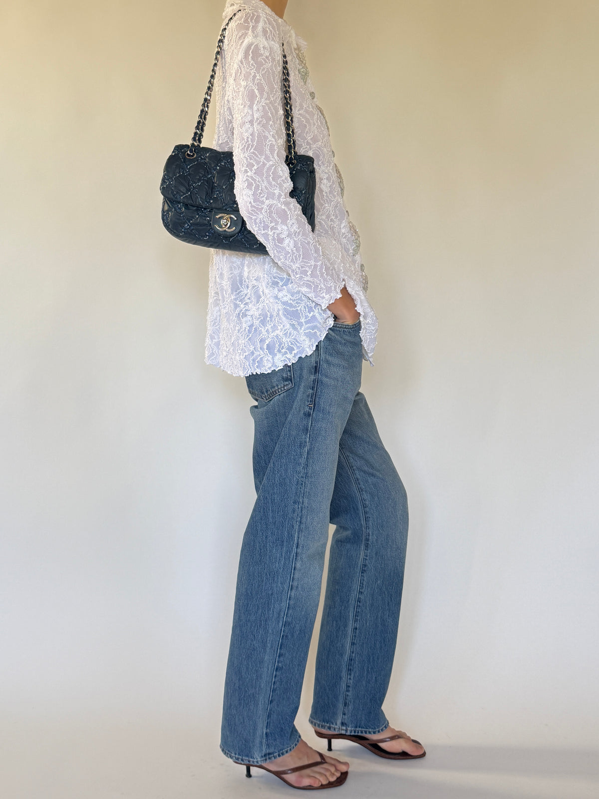 Vintage lace blouse side view