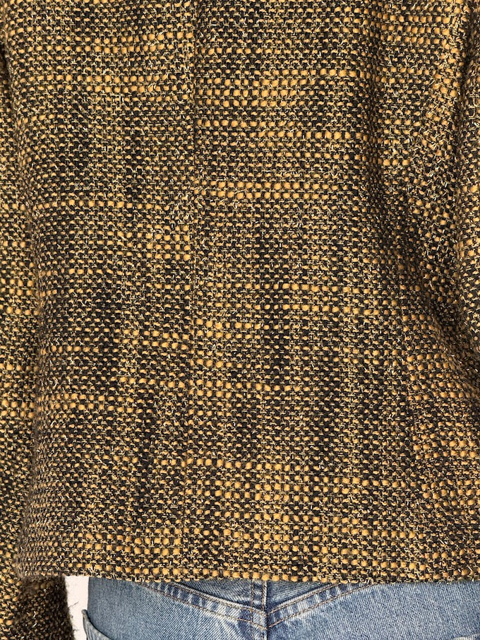 Vintage Tailored Tweed Blazer Black and Yellow 6517