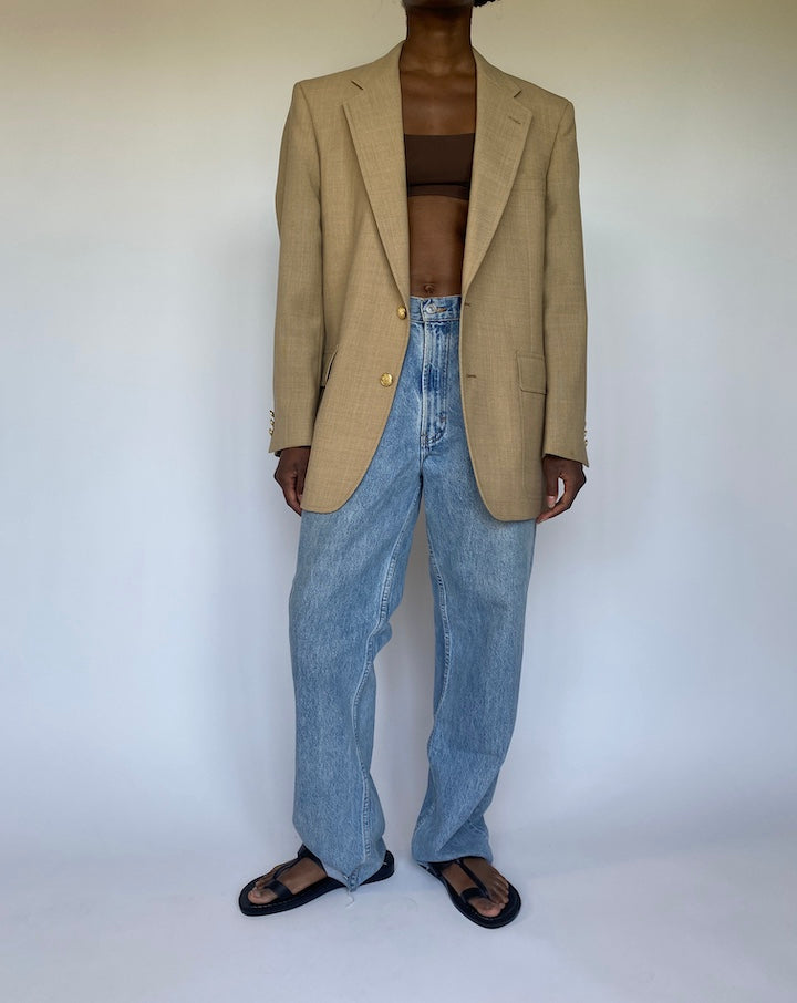 VINTAGE BEIGE SINGLE BREASTED BLAZER 3567