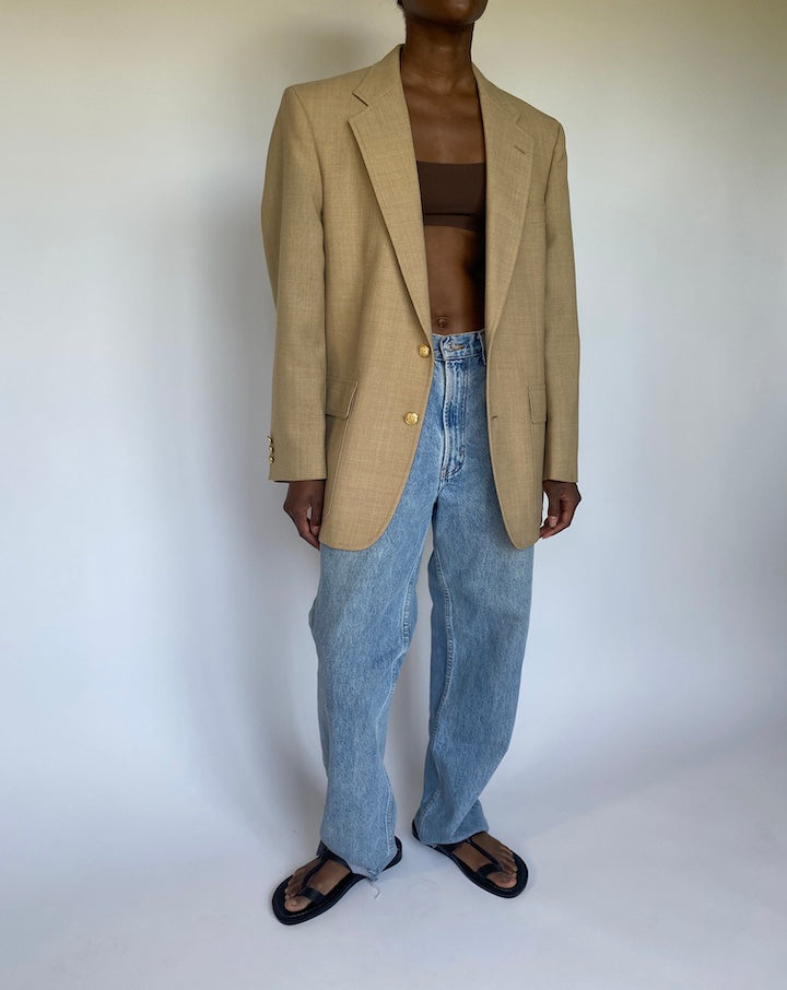 VINTAGE BEIGE SINGLE BREASTED BLAZER 3567