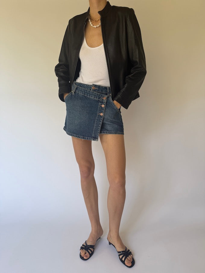 Vintage leather jacket black 6155