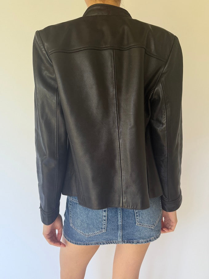 Vintage leather jacket black 6155