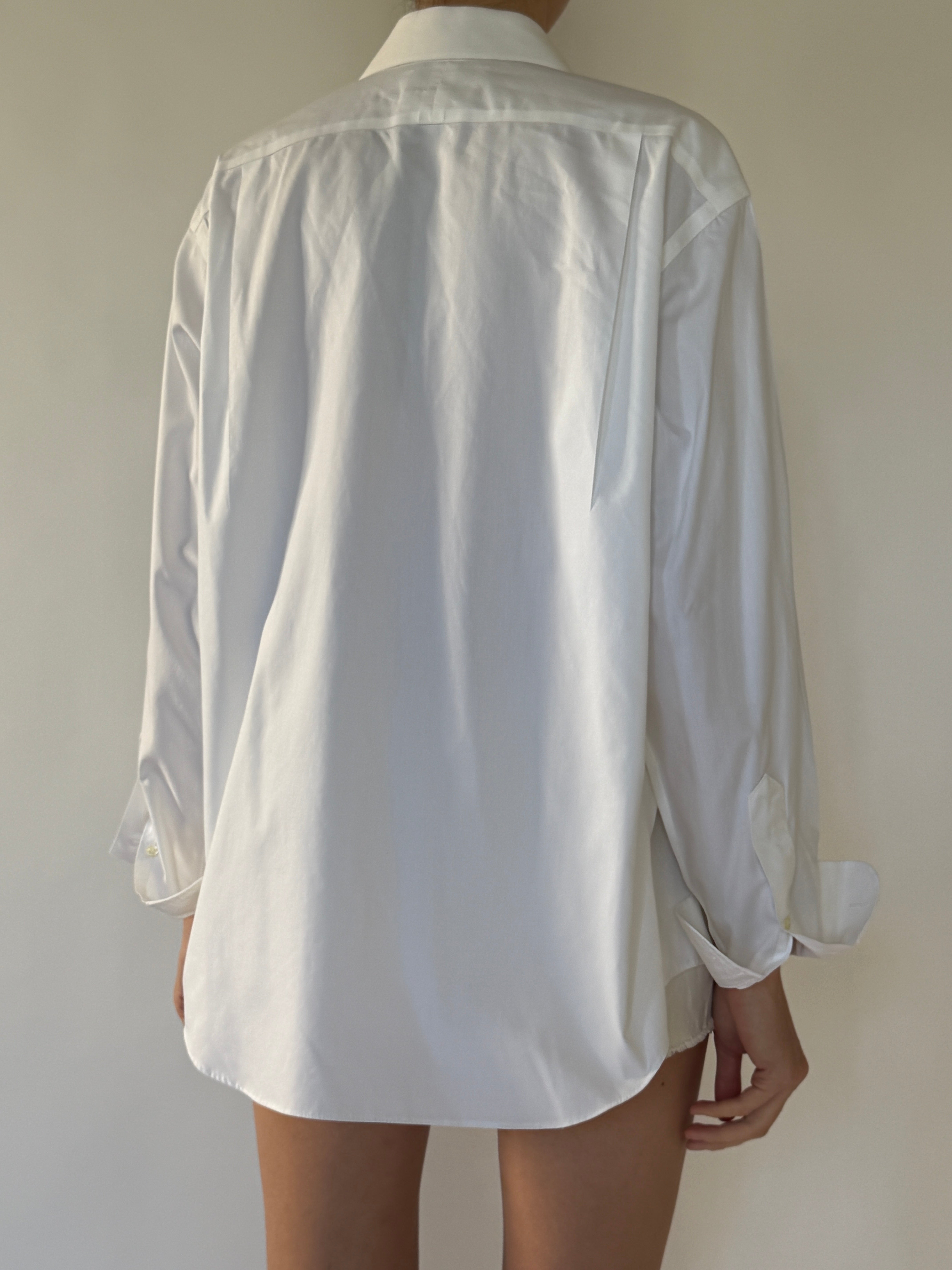 Vintage white cotton shirt back view
