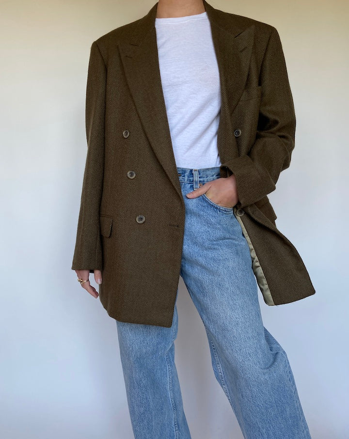 VINTAGE BROWN WOOL BLAZER 3103