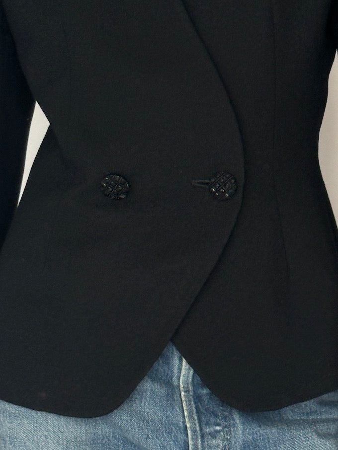 Vintage Structured Blazer Black 6514