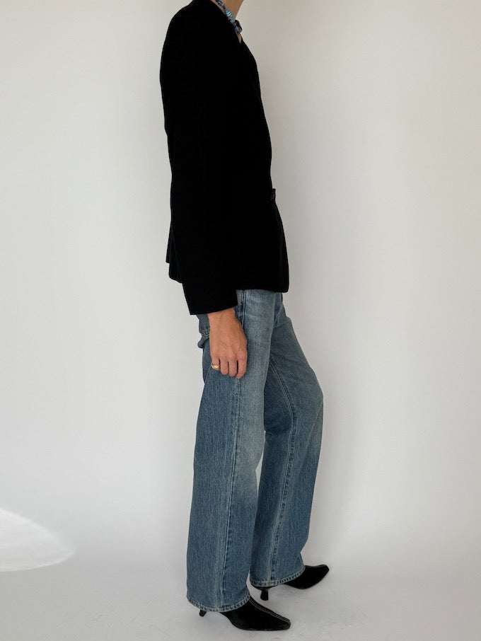 Vintage Structured Blazer Black 6514