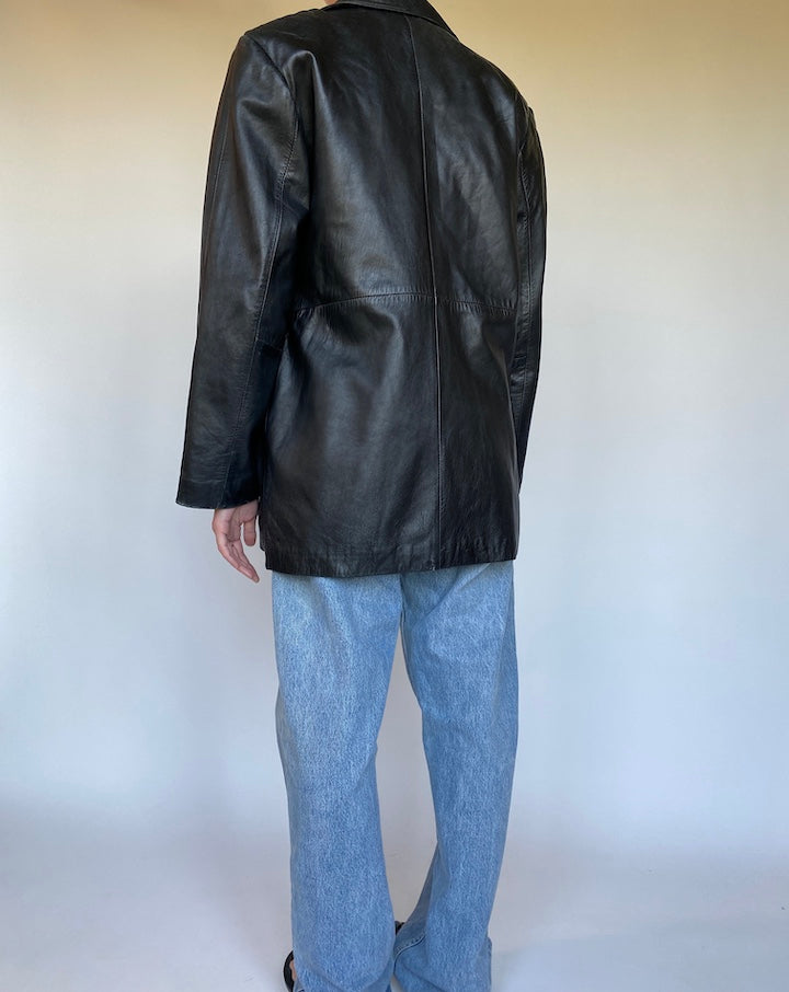 VINTAGE BLACK LEATHER JACKET 3104